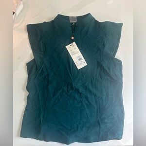 Sleeveless Teal Top with Zipper Detail